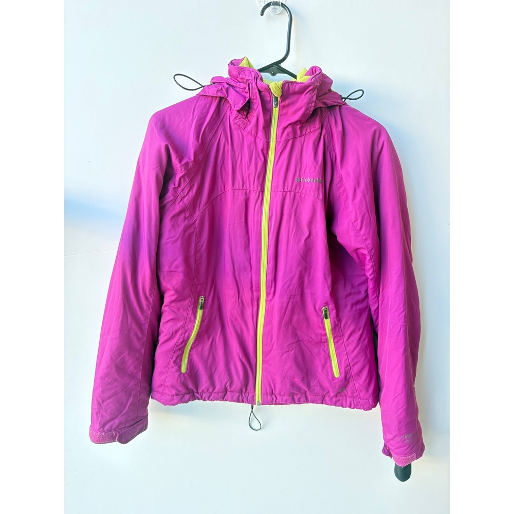Columbia Omni-Heat Thermal Reflective Insulated Hooded Jacket Magenta Lime